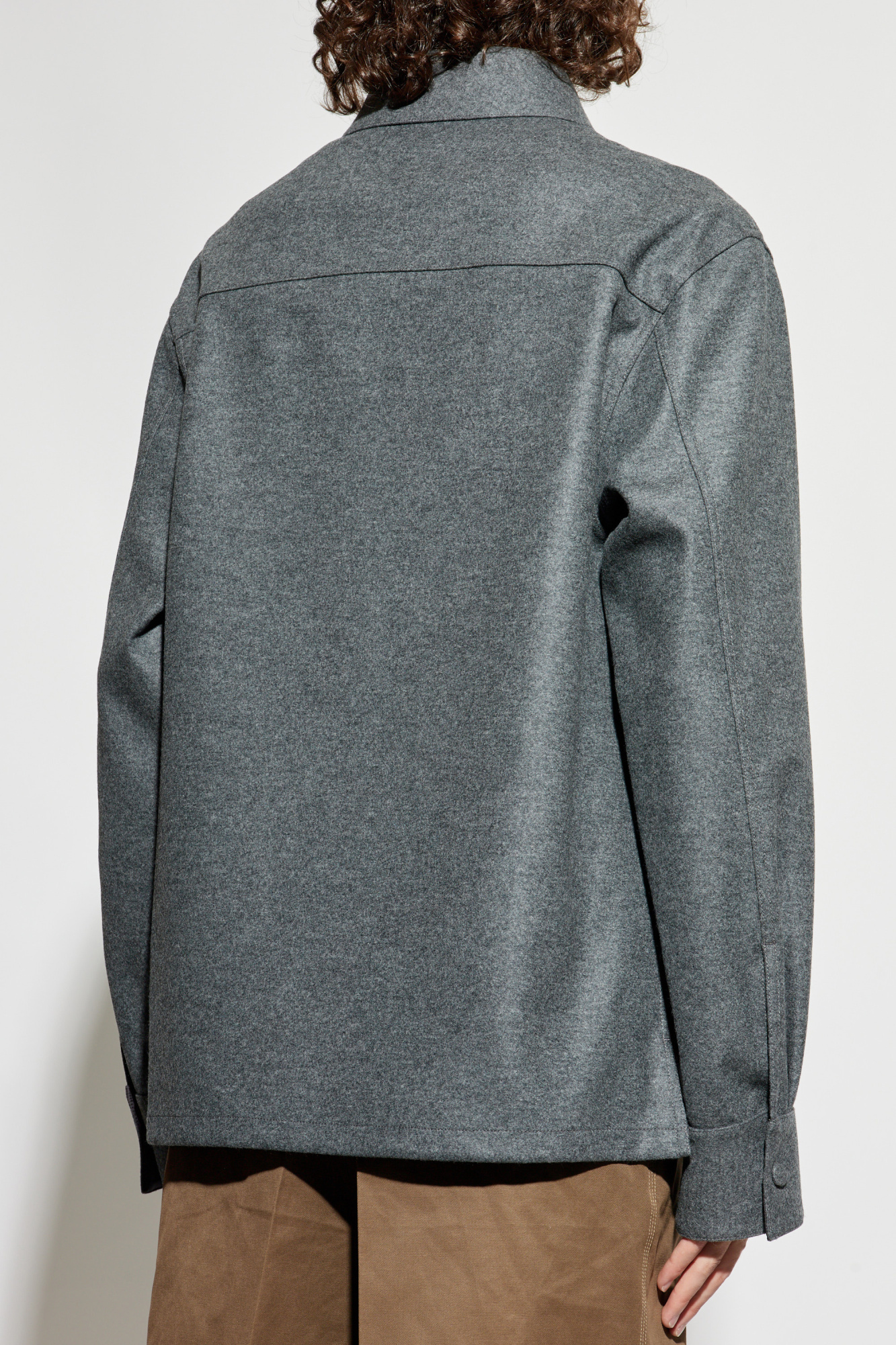 トップス 98ss jil sander wool knit dark gray Jil Sander - Metallic Knitted Sweater - Gray Jil Sander